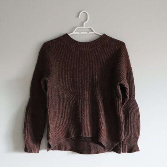 All Saints Velo Wool/Alpaca Women's Brown S Crewneck Long Sleeve Chunky Jumper - Picture 1 of 10